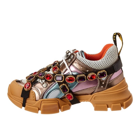 Authentic GUCCI Red & Purple Jewels Snap On Shoe Straps For Size 5 Sneakers. - Picture 2 of 8